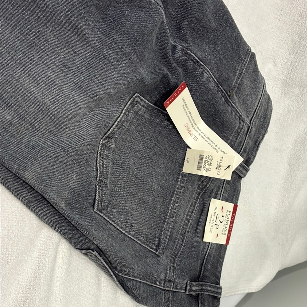 Talbot’s Gray curvy Skinny Jeans with Faded Denim Look. .